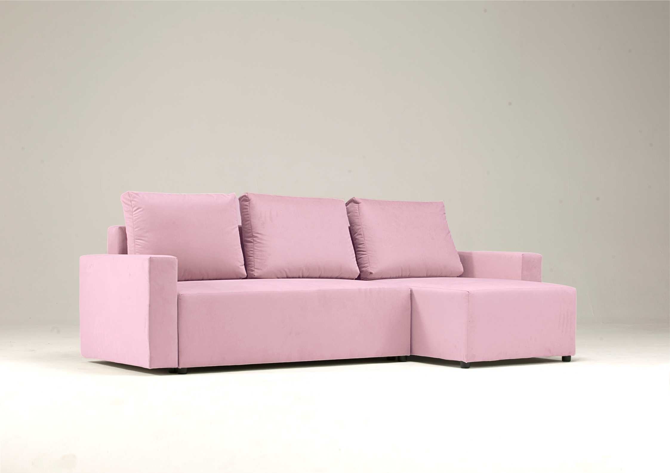 Klasyczny różowy narożnik rozkładany